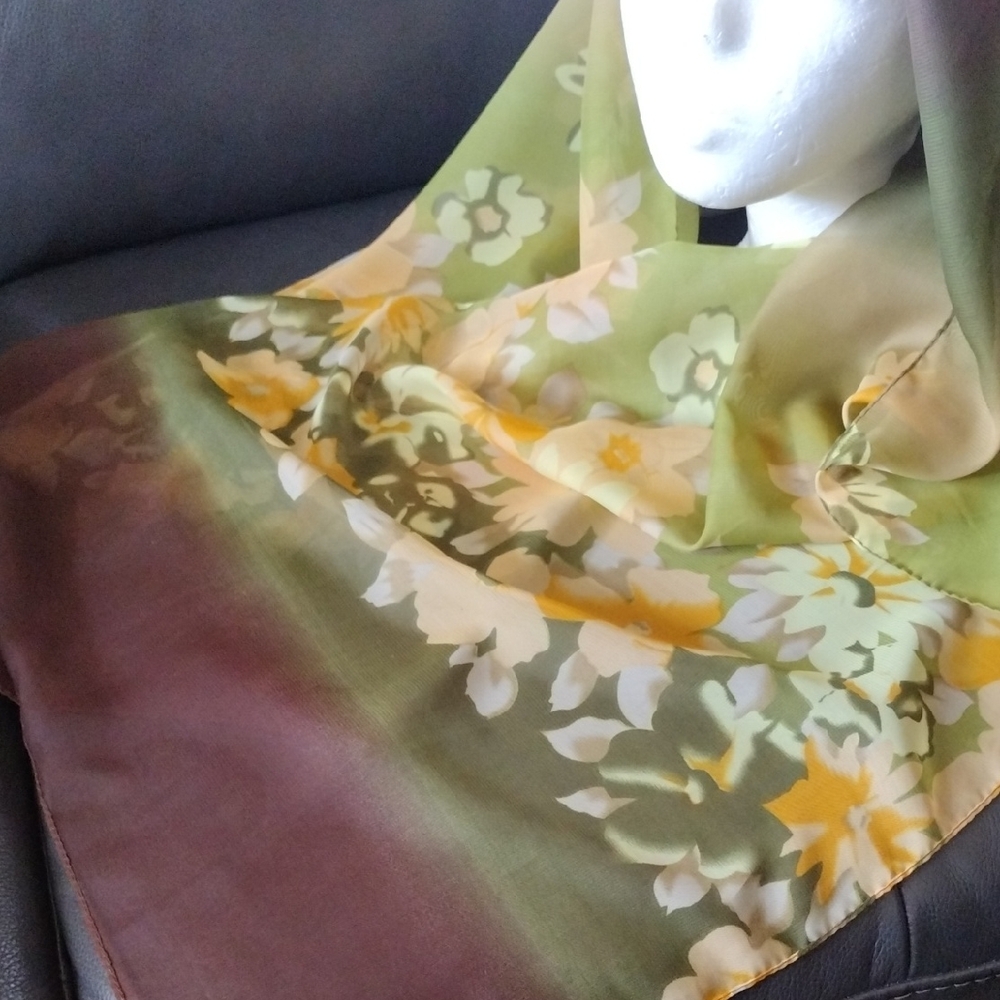 Floral Green and Yellow Women's Scarf